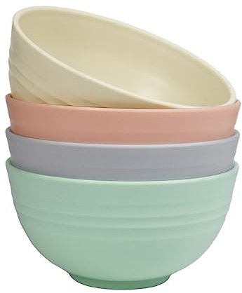 greenandlife Unbreakable Cereal Bowls, 24 OZ Large Lightweight Plastic Bowl Set of 4, Dishwasher & Microwave Safe, Reusable Bowls for Breakfast, Salad, Pasta, Soup, Noodles