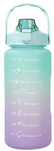 Gusengo Borraccia Sportiva Da 2 Litri, Con Cannuccia, Senza BPA, A Tenuta Stagna, Per Ufficio, Palestra, Esterno, Sport, Fitness, Casa, Feste, Viaggiare