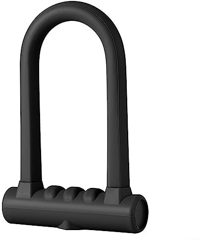 Silikon Fahrrad Bügelschloss mit Stahlseil und Halterung Set, schwarz