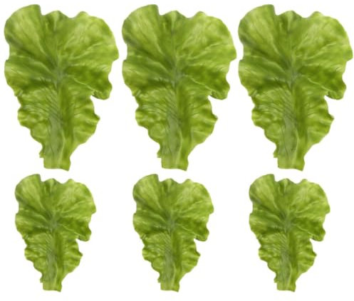 IMIKEYA 6 Stück künstliche Salatblätter: Lebensechte Salatblatt künstliches Gemüse wie echt - künstlicher Salat Deko Requisiten für Küche Display Dekoration