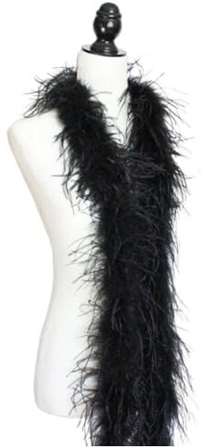 Bemvp 2 Meter Weiß Schwarze Federboa (1-Fach, 3-Fach, 5-Fach, 10-Fach, 20-Fach), Federboa, Kleidung, Cosplay, Karneval, DIY, Plumas