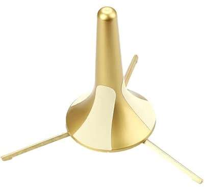 Aymzbd Trompetenständer mit Self Storage Peg, Abnehmbar, Leicht, Kompakt, Stabile Basis, Trompetenhalterung, Zubehör für Blasinstrumente, Gold