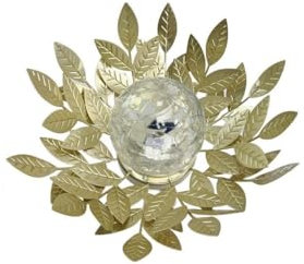 GALIX Nenuphar Solar G4495 – Metall, Gold und Crackle-Glas – 7 Lumen – 26 cm