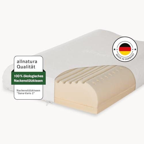 allnatura orthopädisches Nackenstützkissen 40x60 Sana-Vario 2 - Weiches anpassbares Kopfkissen (100% Naturkautschuk) - für Seitenschläfer Rückenschläfer - Höhe 11,5cm - Made in Germany
