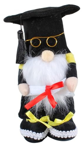 JUCHRZEY Schwarzer Doktorhut, gesichtslose Puppe, Plüsch, süße Puppe, Festival-Geschenk, kreative Abschlusspuppe mit Doktorhut, Geschenke for Studenten