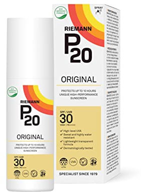 RIEMANN P20 Original SPF30 Spray 85ml, Advanced Sunscreen Protection, High Performance Triple Protection + Sweat Resistance, Durable Protects up to 10 Hours