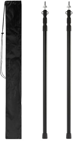 Tent Poles for Tarpaulin, Tarpaulin Poles | 2 Piece Aluminium Canopy Tent Poles – Camping Tarpaulin Poles Canopy Support Poles Includes Bag