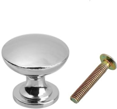 CSHWXY Runde Schrankknöpfe, Türgriffe, Küchenschranktüren, Schubladengriffe aus Legierung mit Schrauben, Möbelbeschläge, 24 mm, Silber, 4XL