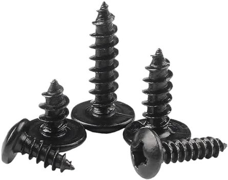 Aqxypas 10/25/50 Stück M3 M4 M5 M6 schwarzer Kohlenstoffstahl-Frusskopf-Kreuzschlitz-Pilzkopf-selbstschneidende Schrauben(30mm)