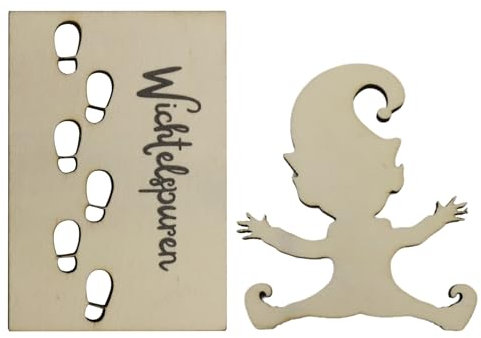 Wichtel Zubehör Weihnachten Deko Wichtel Schablone Fußabdrücke Holz Weihnachtswichtel Wichteltür Zubehör Wichtelspuren Schablone Miniatur Wichtelzubehör für Weihnachtsdeko Advent Wichteltür Set