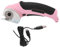 Ciseaux électriques sans Fil, Couteau Rotatif 4 V pour Boîte en Carton, Ciseaux en Tissu Robustes avec Verrouillage de sécurité, Faciles à Tenir pour la Coupe du Plastique (Rose)