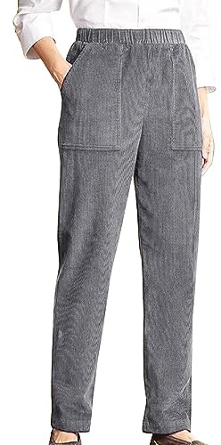 manchesterbyxor dam elastisk midja, breda ben byxor för kvinnor plus size vinter stretch joggingbyxor träningsoverall hög midja elastisk midja byxor lösa mjuka stretchiga myskläder med fickor byxor,