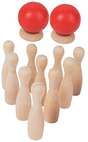 HONMEET Holz Bowling Für Junge Mädchen Indoor Outdoor Spielzeug Mit Glatten Einfassungen Jährige Motorik Und Eltern-Junge Mädchen-interaktion