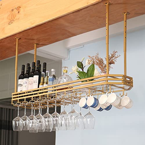 Portabicchieri da soffitto industriale con luci regolabili per bar cucina