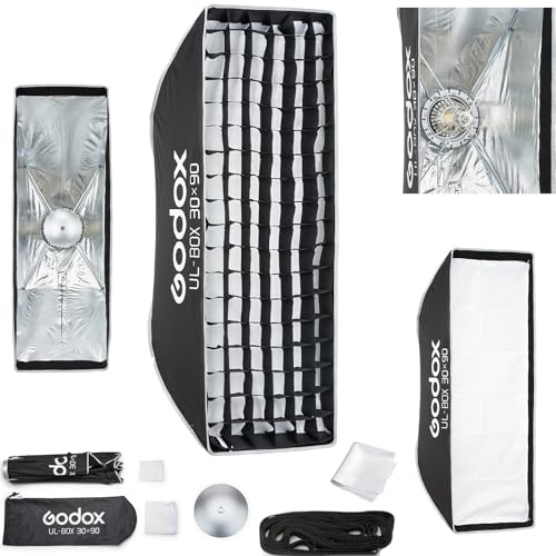 Godox Softbox Godox - Ombrello Softbox a sgancio rapido, supporto Bowens con diffusori anteriori e interni rimovibili/impugnatura/piastra diffusore per fotografia, live streaming, posizione verticale