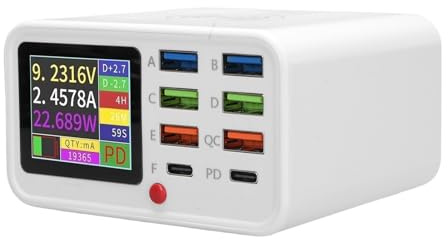 Plyisty Multi USB Charger Station, 8 Port Wireless Fast Multi USB Charging Station med Power Management, för Laddning Av Mobiltelefoner (EU)