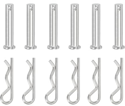 YELARXI 6 Pcs M10x50mm Single Hole Clevis Pin with R Shaped Spring Cotter Pin