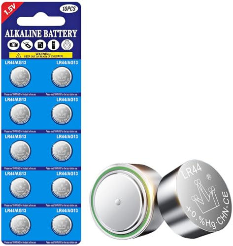 Btfarm 10 Stück LR44 Knopfzellen für LED Lichterkette Batterie