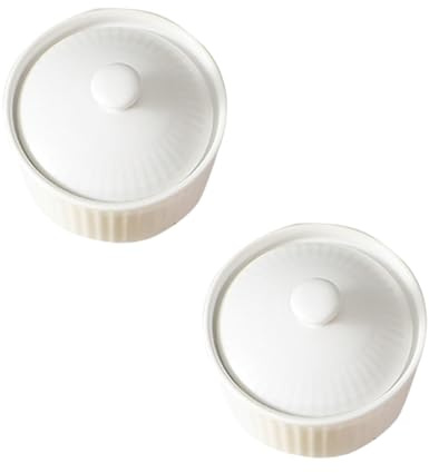 CIYODO 2 pezzi Ciotole da Forno in Ceramica Piccole per Dolci Mousse e Budino Resistenti e Leggere per Casa Ristorante e Laboratorio Dolciario