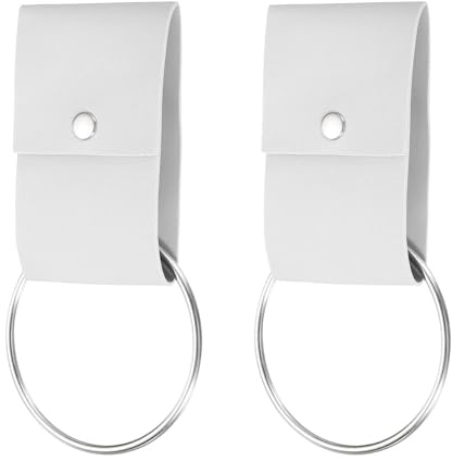 QUARKZMAN 2 Porta Asciugamani Con Anello E Cinturino Per Cucina E Bagno Gancio A Parete In Pelle Per Decorazione Casa Colonica Armadi Maniglie Forno O Barre Bianco