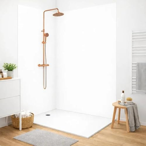 99 Déco Panneaux Muraux de Douche PVC, Blanc, 90x220 cm & 120x220 cm | Profilés inclus, facile à poser