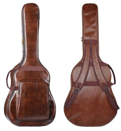 MFESFCS Gitarrfodral 40/41 tum tjockt vattentätt läder gitarrryggsäck, gitarrväska, fodral för musikinstrument, tillbehör, Leveransen omfattar:, Taille unique, En stil