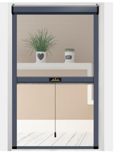 APMOE Retractable Fly Screen for Windows - Roller Fly Screens, Pull Down Blinds Retractable, Customised Bug Insect Screen Window Roller Blind, Window Netting for Insects with Aluminium Frame