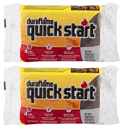 Duraflame Quick Start Firelighters – Easy, Fast-Starting Fire Starters Made with Wax & Recycled Biomass Fibers for Fireplaces, Fire Pits, Wood Stoves & Campfires (2 Pack)