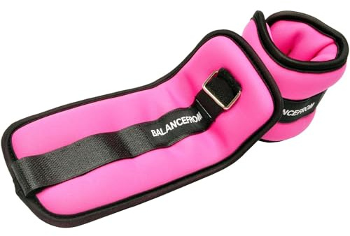 Signatur Fitness Fullt justerbar Ankel Handledsben Vikter, 0,5 kg vardera (0,9 kg par), Rosa