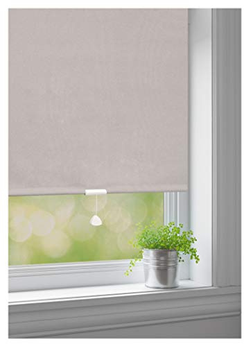 JalousieCrew Springrollo Classic Mittelzugrollo Schnapprollo Rollo hell grau - Breite 60-220 cm Länge 180 cm und 230 cm Blickdicht Blickschutz (100 x 180 cm)
