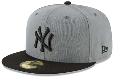 New Era 59Fifty Hat New York Yankees MLB Basic Storm Gray/Black Fitted Cap (7 1/4) (7 1/2)