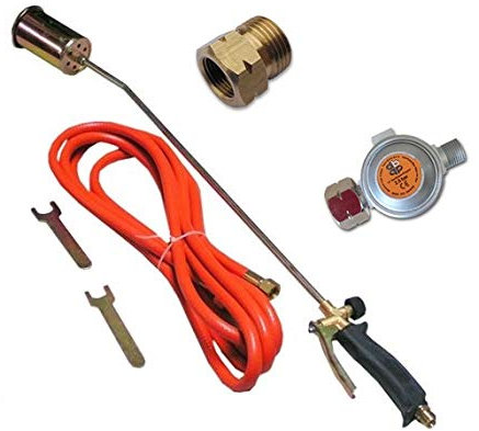 58KW Brenner Gasbrenner Regler 2,5 bar oder 4 bar Abflammgerät Unkrautvernichter Dachbrenner ø60 mm von rg-vertrieb (mit Regler 4 bar)