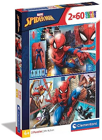 Clementoni - 21608 - Supercolur Puzzle for children - Spiderman - 2 x 60 Pieces Puzzle