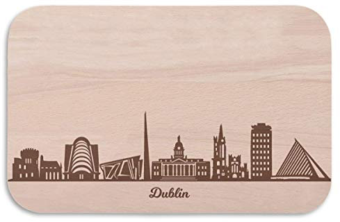 Dublin Planche à petit-déjeuner avec gravure Skyline – Planche à pain et cadeau pour les fans de Dublin