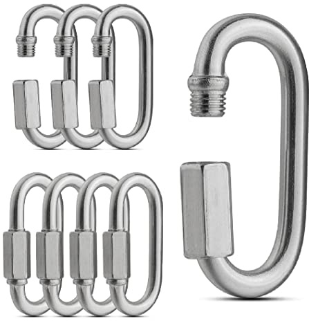 TERF® 10mm Heavy Duty Quick Repair Chain Link Hook Steel 10mm (M10) Quick Repair Chain Hook Use For Swing Set Outdoor Travel Camping Fishing Hiking Hanging and Multi Purpose Use - Pack of 4