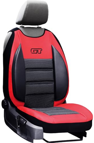 moto-MOLTICO Autositzbezüge - Universalgröße Sitzauflage aus Ökologischem Leder - Sitzbezug für Fahrersitz - Matte für Sitze - Schonbezug - Rot