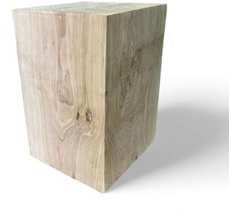 Holzblock, Blöcke aus massivem Eichenholz 25x25x...cm, Eichensäulen, Holzklotze, Hocker, Blumenständer, Holzdeko für Haus, Naturprodukt, rustikaler Stil, Handarbeit (25x25x30cm)