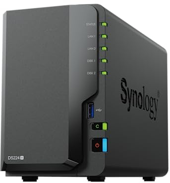 Synology DS224+ 16TB 2 Bay NAS Solution installed with 2 x 8TB HAT3300 Drives