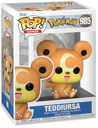 Funko POP! Games: Pokemon - Teddiursa | Offizielles Gaming Merch - Vinyl Sammelfigur als Regal Deko - Geschenkidee zum Geburtstag für Fans und Sammler