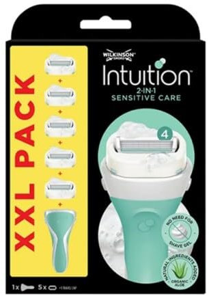 WILKINSON SWORD INTUITION SENSITIVE CARE DAMEN RASIERER + 5 ERSATZKLINGEN