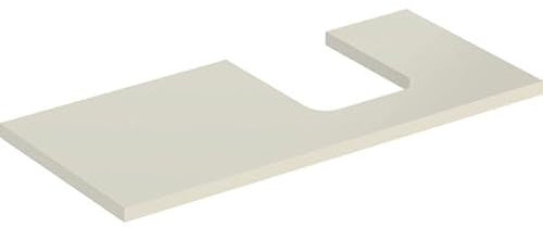 Keramag Geberit ONE Waschtischplatte, Ausschnitt rechts, für Aufsatzwaschtisch Schalenform, 105x3x47cm, 505.314.00.; Farbe: Sand-grau lackiert hochglänzend