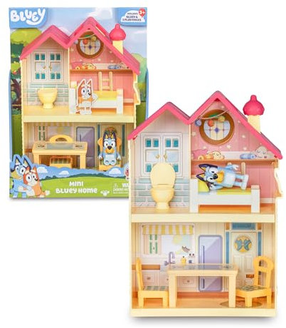 BLUEY - Mini Heeler Home Playset, Casetta giocattolo del cucciolo, manico per giocare e portare su tutti i lati, figura articolata, giocattolo della serie per bambini, famoso (BLY67000)