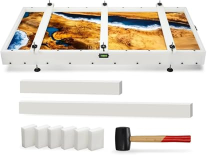 Growling Extra Large Epoxy Resin Mold 36x18x3 Inches, Adjustable Fastening and Leveling, Heavy Duty Reusable Resin Mold for River Tables, Coffee Tables, Trays, Cutting Boards, DIY Resin Art Etc. | Adjustable Fastening and Leveling, HDPE Large Resin Mold for River Tables, Trays, Cutting Boards, DIY Resin Art