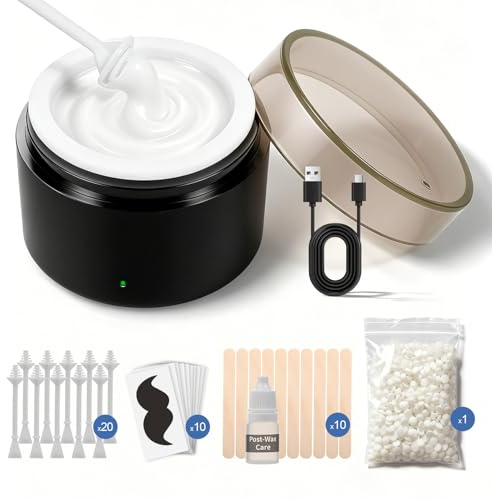 Unimiko Näshårs-vaxkit, för män med 200 g näsvax, 40 applikatorer för 30–40 användningar. Enkel, snabb och smärtfri snabbvaxsats för män (naturlig)