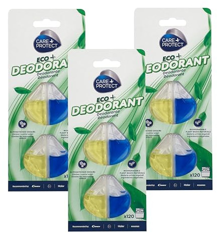 CARE+PROTECT ECO+ Déodorant pour Lave-Vaisselle - Élimine les Mauvaises Odeurs - Parfum Citron Longue Durée - 6 Doses - Jusqu'à 360 Lavages