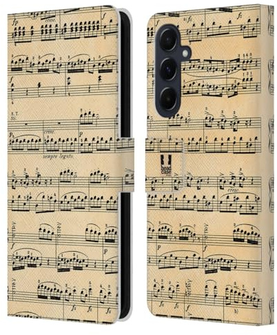Head Case Designs Mozart Notenblätter Leder-Wallet-Hülle Kompatibel mit Samsung Galaxy A55 5G