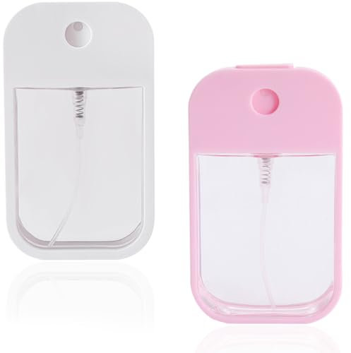 ZKGYUS 2PCS 45ML Flacon Spray Vide,Vaporisateur Parfum,Pour Parfum,Huiles Essentielles et Cosmétiques,blanc, rose