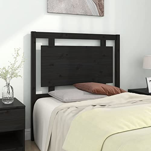 Sufrk Kopfteil Schwarz Wandkissen Bett 95,5x4x100 cm Massivholz Kiefer Mkopfende