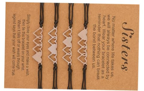 Holibanna 4stücke Teiliges Herzform Armbandset Für Damen Wellenarmband Eleganter Schmuck Für Freundschaft Und Besondere Anlässe Langlebig Und Leicht Für Täglichen Gebrauch Und