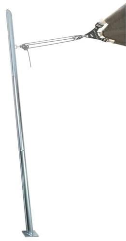 Maanta - EZ Mast 260cm Palo per vela ombreggiante con 5 punti di ancoraggi/occhielli in Acciaio Zincato/Sistema multivela e Ø70mm - Include Accessori, Zinco - Inclinazione 80°